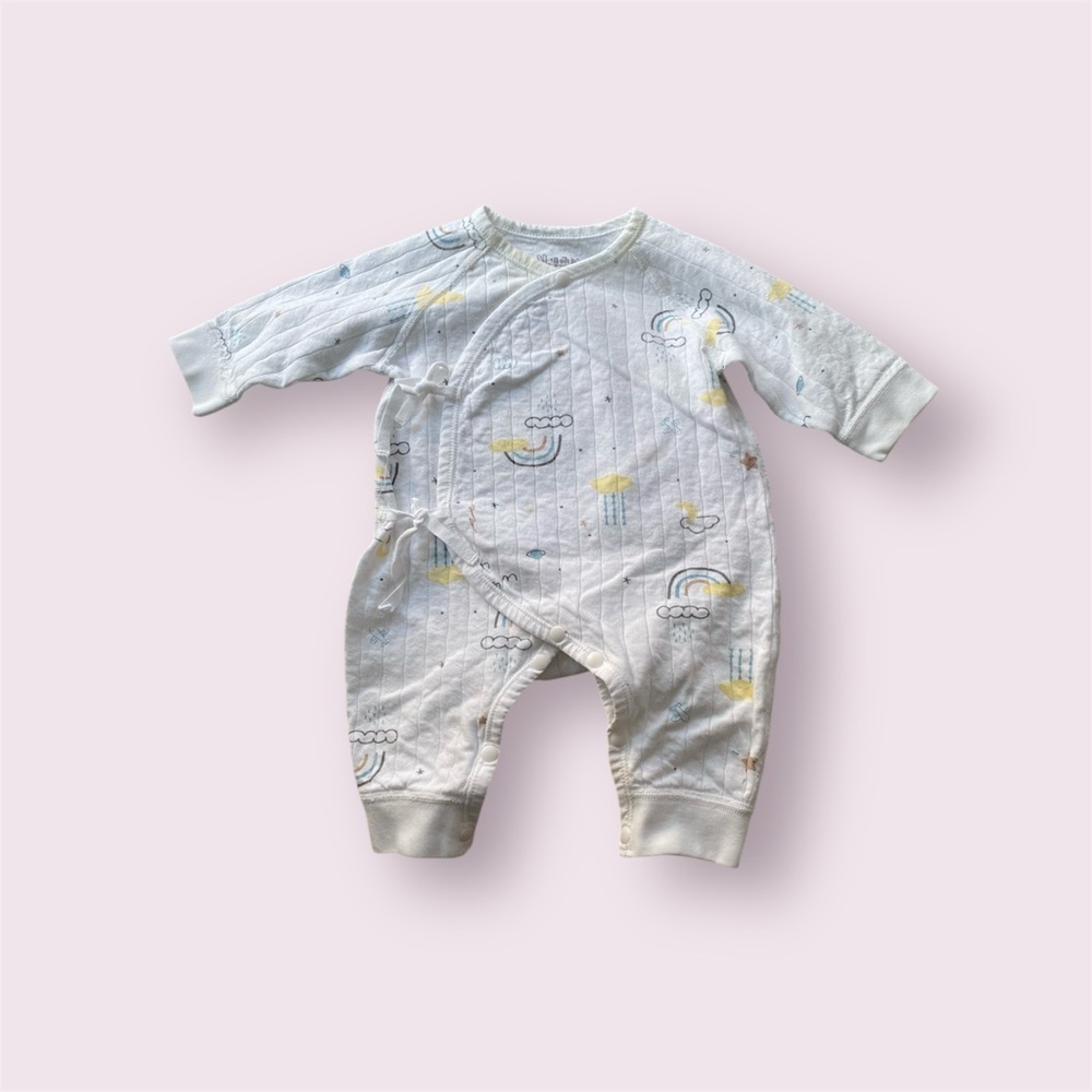Baby Cotton Rainbow Onesie With Hat